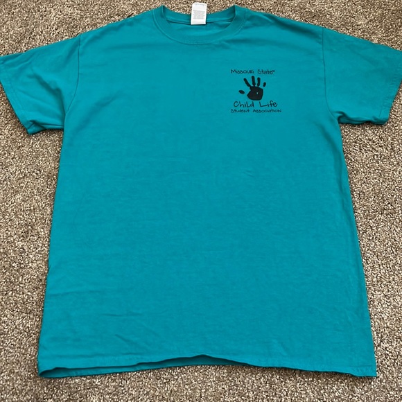 Gildan Turquoise Ultra Cotton Missouri State Child Life Student Association Tee - Picture 5 of 5